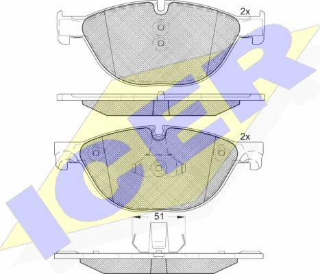 Icer 181961 - Тормозные колодки, дисковые, комплект autospares.lv