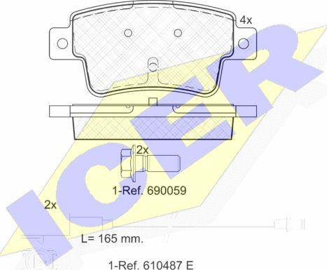 Icer 181968 - Тормозные колодки, дисковые, комплект autospares.lv