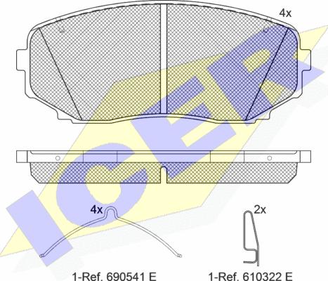 Icer 181962-233 - Тормозные колодки, дисковые, комплект autospares.lv