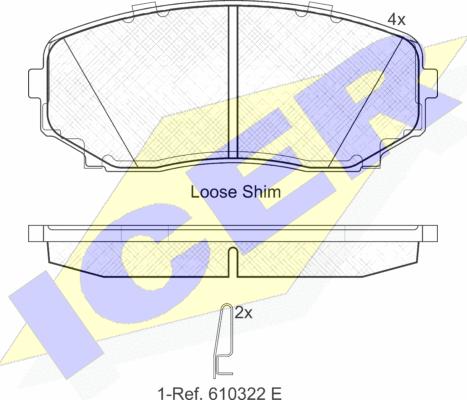 Icer 181962 - Тормозные колодки, дисковые, комплект autospares.lv