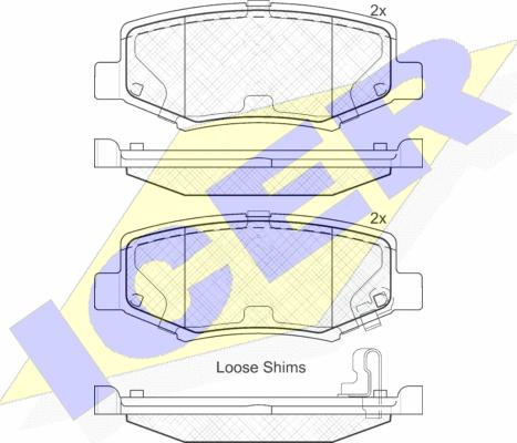 Icer 181909 - Тормозные колодки, дисковые, комплект autospares.lv