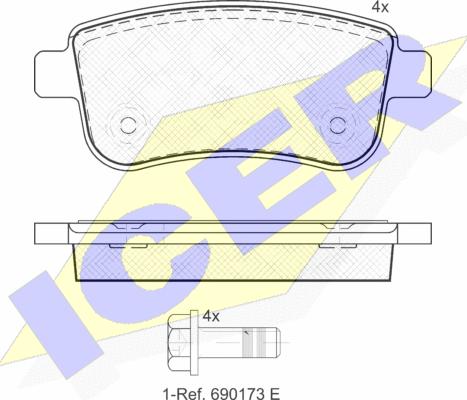 Icer 181904 - Тормозные колодки, дисковые, комплект autospares.lv