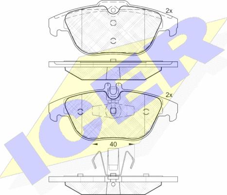 Icer 181900 - Тормозные колодки, дисковые, комплект autospares.lv