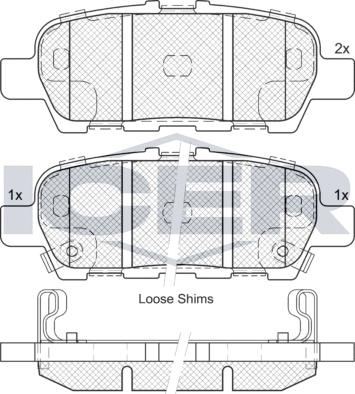 Icer 181901e2 - Тормозные колодки, дисковые, комплект autospares.lv