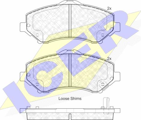 Icer 181908 - Тормозные колодки, дисковые, комплект autospares.lv