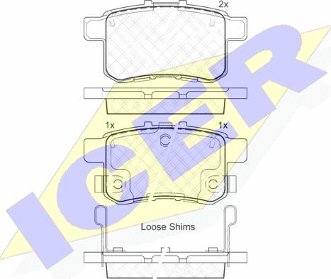 Icer 181907 - Тормозные колодки, дисковые, комплект autospares.lv