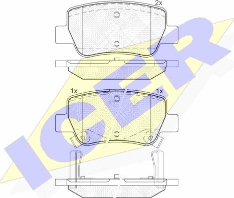 Icer 181916 - Тормозные колодки, дисковые, комплект autospares.lv