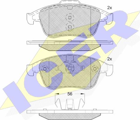 Icer 181918-208 - Тормозные колодки, дисковые, комплект autospares.lv