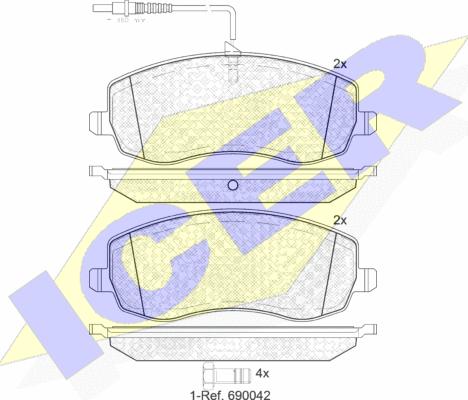 Icer 181912 - Тормозные колодки, дисковые, комплект autospares.lv