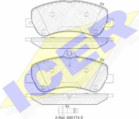 Icer 181917 - Тормозные колодки, дисковые, комплект autospares.lv