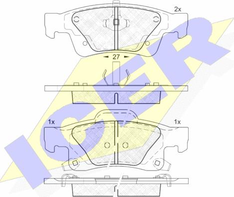 Icer 181989 - Тормозные колодки, дисковые, комплект autospares.lv