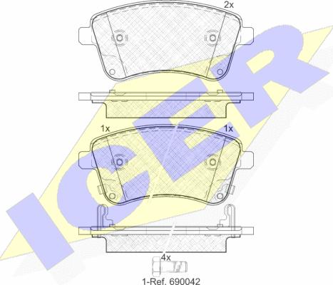 Icer 181985 - Тормозные колодки, дисковые, комплект autospares.lv