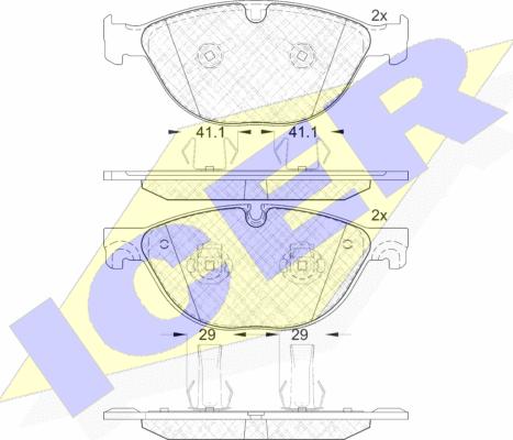 Icer 181980 - Тормозные колодки, дисковые, комплект autospares.lv