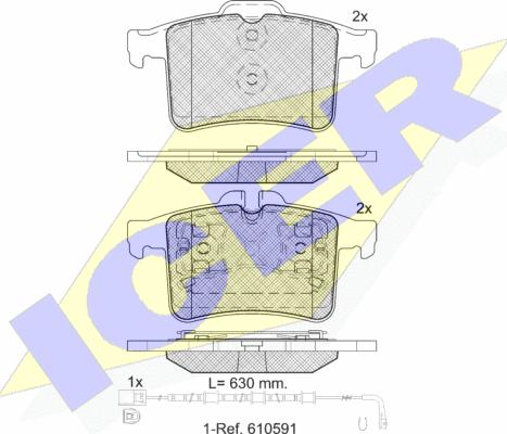 Icer 181981-202 - Тормозные колодки, дисковые, комплект autospares.lv