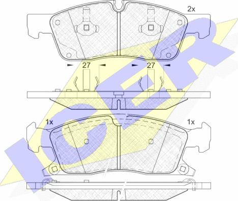 Icer 181988 - Тормозные колодки, дисковые, комплект autospares.lv