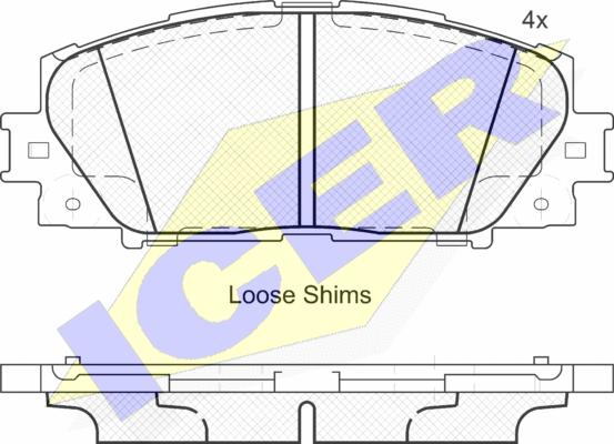 Icer 181938 - Тормозные колодки, дисковые, комплект autospares.lv