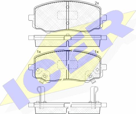 Icer 181937 - Тормозные колодки, дисковые, комплект autospares.lv