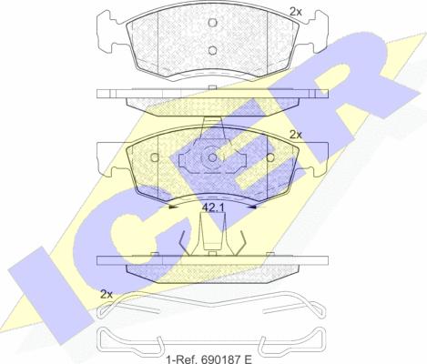 Icer 181924 - Тормозные колодки, дисковые, комплект autospares.lv