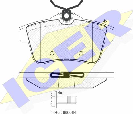 Icer 181928 - Тормозные колодки, дисковые, комплект autospares.lv