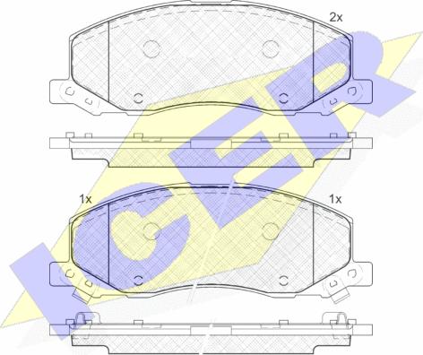 Icer 181927 - Тормозные колодки, дисковые, комплект autospares.lv