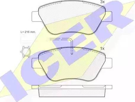 Icer 181444 - Тормозные колодки, дисковые, комплект autospares.lv