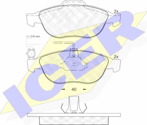 Icer 181446 - Тормозные колодки, дисковые, комплект autospares.lv