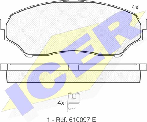 Icer 181443 - Тормозные колодки, дисковые, комплект autospares.lv