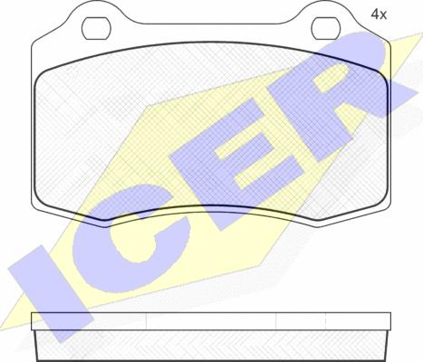 Icer 181447 - Тормозные колодки, дисковые, комплект autospares.lv