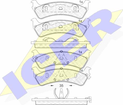 Icer 181409 - Тормозные колодки, дисковые, комплект autospares.lv