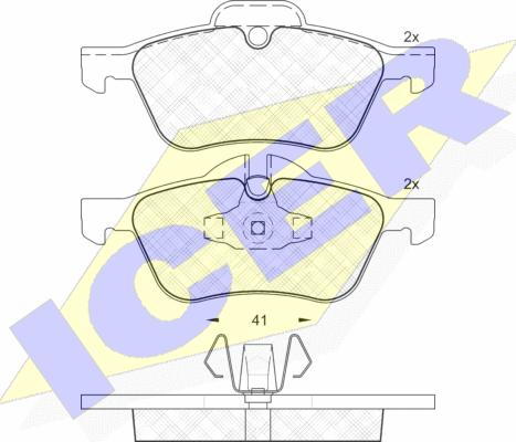 Icer 181434 - Тормозные колодки, дисковые, комплект autospares.lv