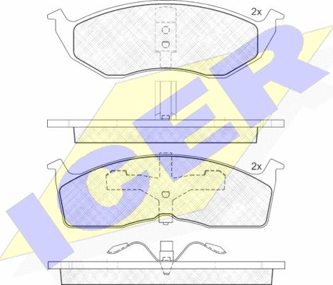 Icer 181436 - Тормозные колодки, дисковые, комплект autospares.lv