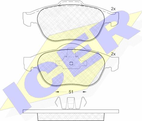 Icer 181432 - Тормозные колодки, дисковые, комплект autospares.lv