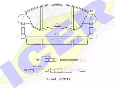 Icer 181420 - Тормозные колодки, дисковые, комплект autospares.lv