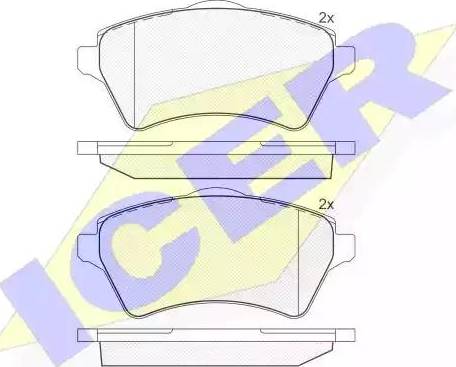 Icer 181428 - Тормозные колодки, дисковые, комплект autospares.lv