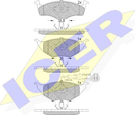 Icer 181594-071 - Тормозные колодки, дисковые, комплект autospares.lv