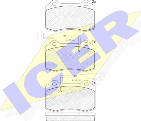 Icer 181598 - Тормозные колодки, дисковые, комплект autospares.lv