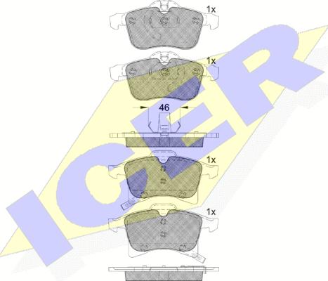 Icer 181592 - Тормозные колодки, дисковые, комплект autospares.lv