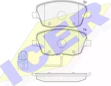 Icer 181597 - Тормозные колодки, дисковые, комплект autospares.lv