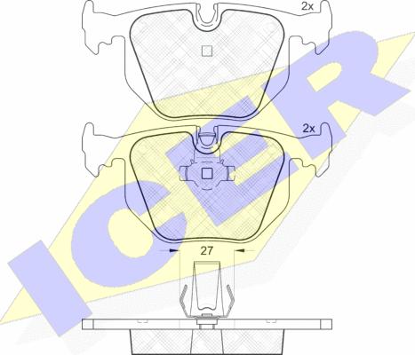 Icer 181549 - Тормозные колодки, дисковые, комплект autospares.lv