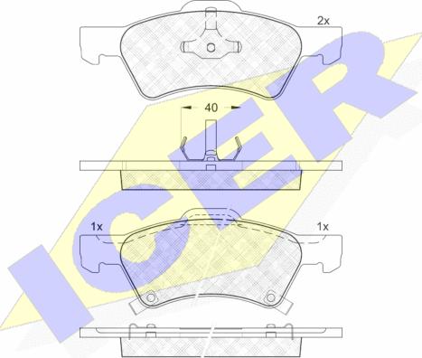 Icer 181544 - Тормозные колодки, дисковые, комплект autospares.lv