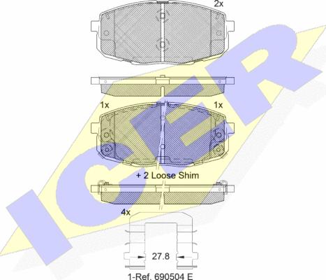 Icer 181540-208 - Тормозные колодки, дисковые, комплект autospares.lv