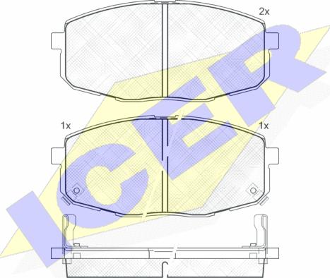 Icer 181540 - Тормозные колодки, дисковые, комплект autospares.lv