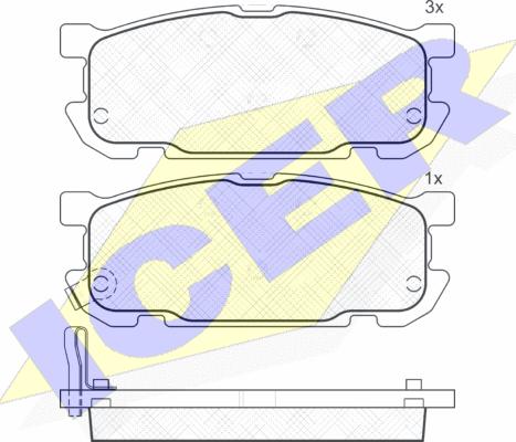 Icer 181541 - Тормозные колодки, дисковые, комплект autospares.lv