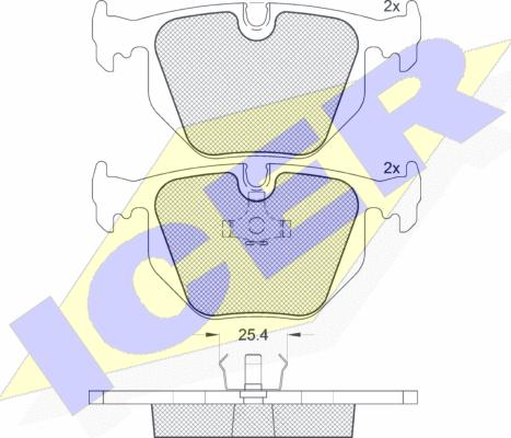 Icer 181548 - Тормозные колодки, дисковые, комплект autospares.lv