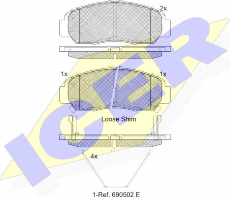 Icer 181543-208 - Тормозные колодки, дисковые, комплект autospares.lv