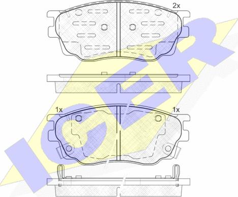 Icer 181542-200 - Тормозные колодки, дисковые, комплект autospares.lv