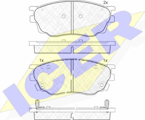 Icer 181542 - Тормозные колодки, дисковые, комплект autospares.lv