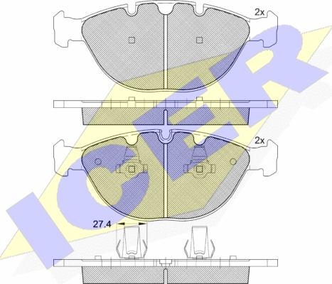 Icer 181547 - Тормозные колодки, дисковые, комплект autospares.lv