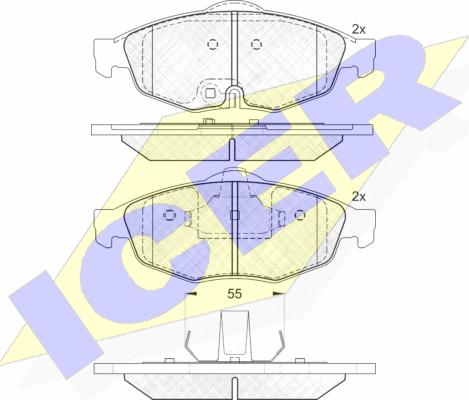 Icer 181559 - Тормозные колодки, дисковые, комплект autospares.lv