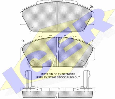 Icer 181554 - Тормозные колодки, дисковые, комплект autospares.lv